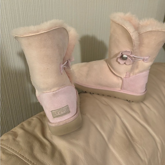 UGG Light Pink Sheepskin Boots - Picture 2 of 3